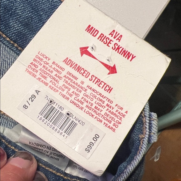 NWT. Lucky Brand, Ava Blue Mid-Rise Skinny Jeans - Sz 8 - Picture 6 of 8